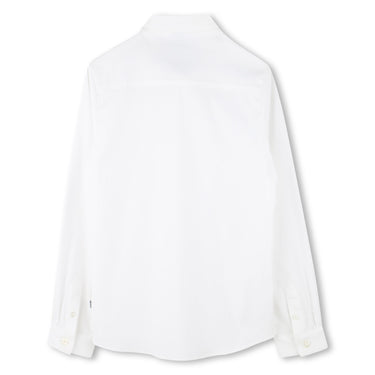BOSS camisa para niño y adolescente blanca pequeño logp bordado al frente